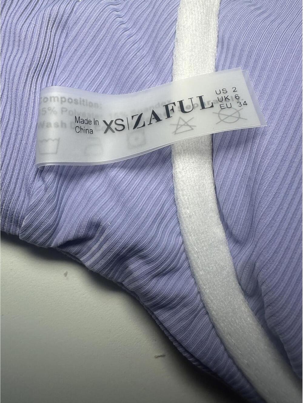 Zaful Lavender Ribbed Two-Piece Bikini Set - Picture 5 of 6